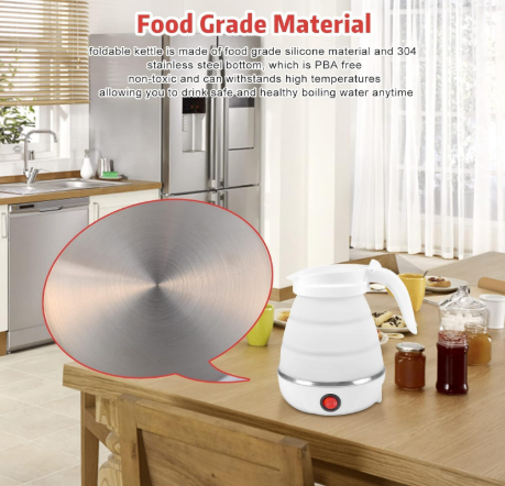 Mini Bouilloire de Voyage Pliable – L’eau chaude instantanée, partout avec vous !