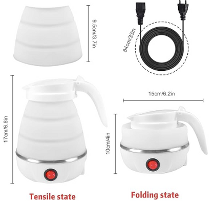 Mini Bouilloire de Voyage Pliable – L’eau chaude instantanée, partout avec vous !