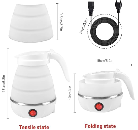 Mini Bouilloire de Voyage Pliable – L’eau chaude instantanée, partout avec vous !