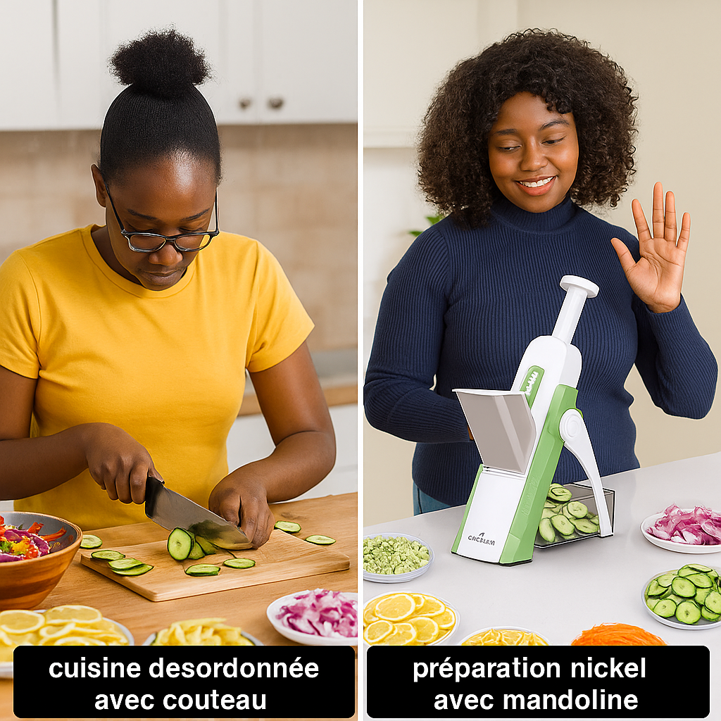 Mandoline Multifonction : Lames Inox Préparations Rapides pour Maison
