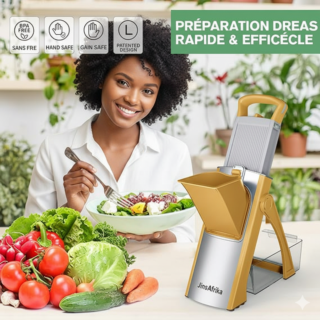 Mandoline Multifonction : Lames Inox Préparations Rapides pour Maison