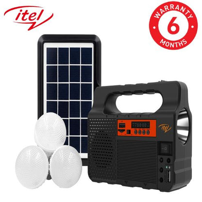 Système d’éclairage solaire Itel avec radio FM et 3 ampoules