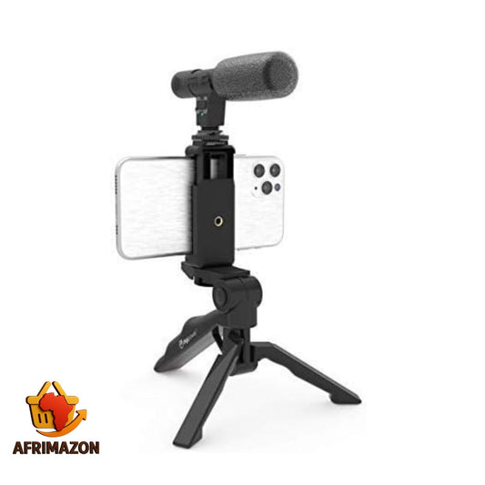 Kit complet de création vidéo : trépied, flash LED, microphone