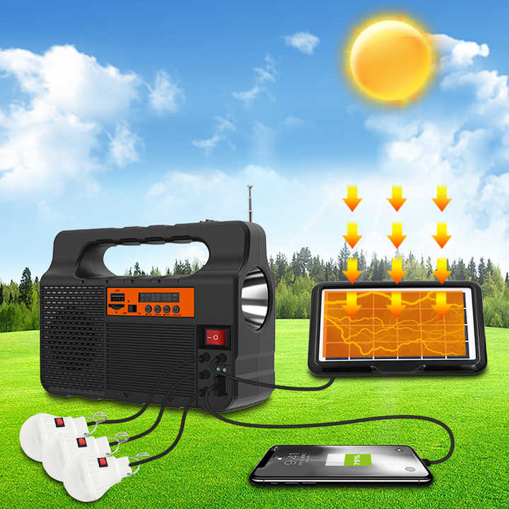 Système d’éclairage solaire Itel avec radio FM et 3 ampoules